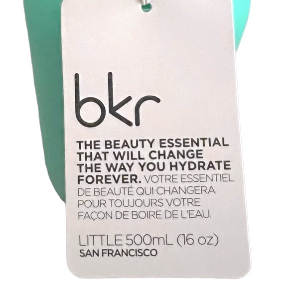 NEW BKR 16 oz. Glass & Silicone Water Bottle in Robin Blue - Picture 5 of 6